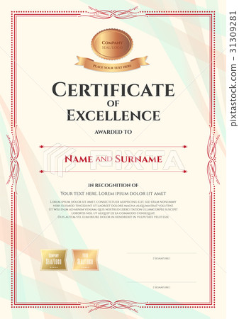 Portrait certificate of excellence template 31309281