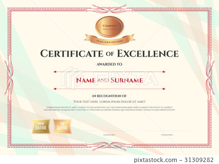 excellence certificate template illustration