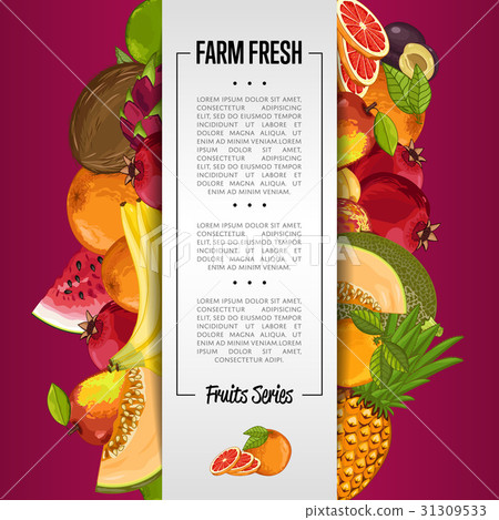Fresh organic fruit vector poster Fresh organic fruit vector poster 31309533