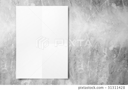 Black White poster hanging at concrete wall Black White poster hanging at concrete wall 31311428