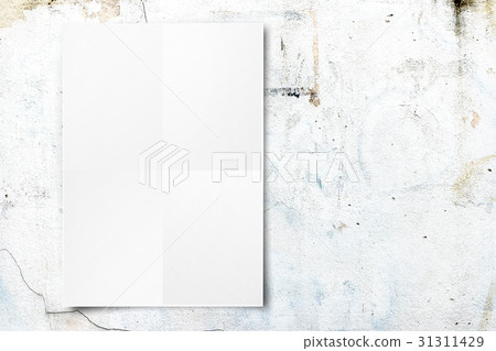 Black White poster hanging at concrete wall Black White poster hanging at concrete wall 31311429