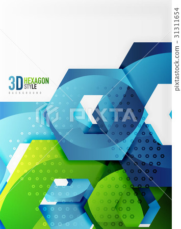 Vector 3d hexagon background - Stock Illustration [31311654] - PIXTA