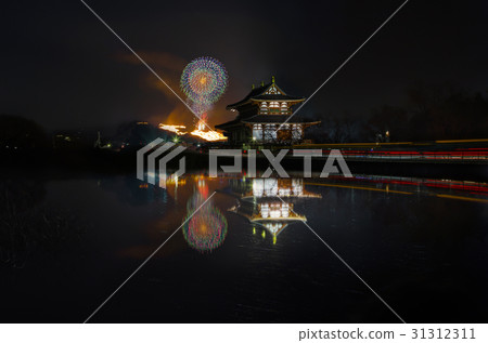 heijo palace with wakakusa yamayaki 31312311