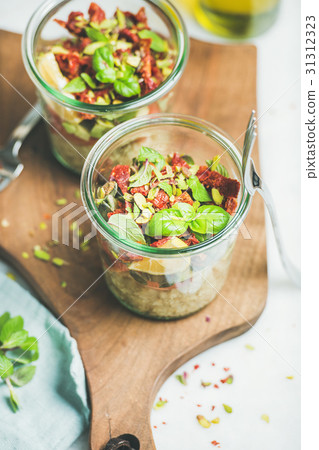Healthy vegan salad with quionoa, avocado, dried Healthy vegan salad with quionoa, avocado, dried 31312323