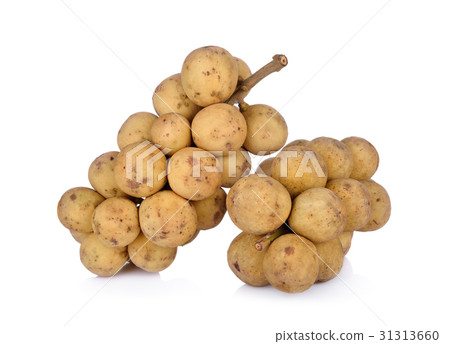 whole fresh long-kong fruit on white background whole fresh long-kong fruit on white background 31313660