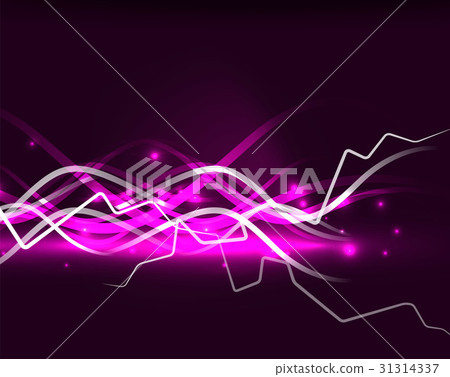 Glowing wavy lines template 31314337
