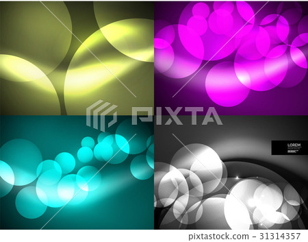 Set of shiny glowing glass circles, modern 31314357