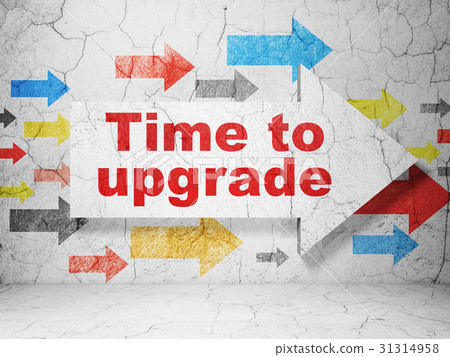 Time concept: arrow with Time To Upgrade on grunge - Stock Illustration ...