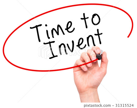 Man Hand writing Time to Invent with black marker Man Hand writing Time to Invent with black marker 31315524