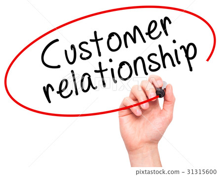 Man Hand writing Customer relationship  31315600