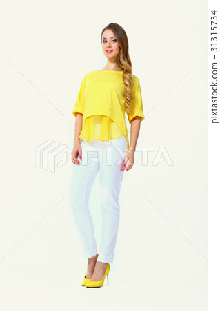 fashion business woman in summer dress 31315734