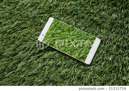 Green grass and technology Mobile phone 31315739