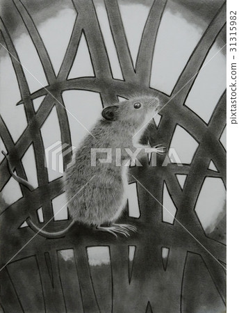 Full Moon and Gray Mouse (Pencil Drawing) Full Moon and Gray Mouse (Pencil Drawing) 31315982