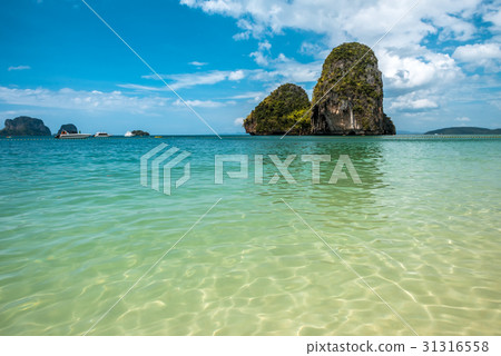Tropical Phra Nang Beach at Railay Krabi Thailand. 31316558