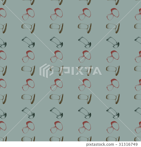 Hand drawn seamless pattern with mushrooms. Hand drawn seamless pattern with mushrooms. 31316749