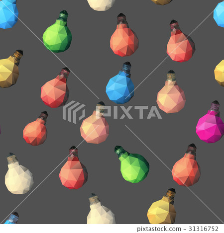 low poly light bulb. Seamless pattern low poly light bulb. Seamless pattern 31316752