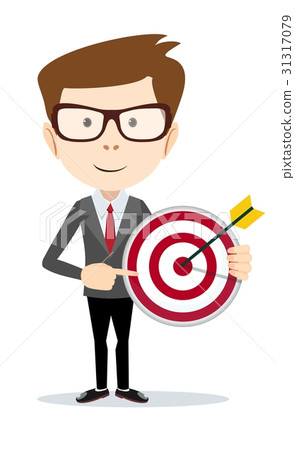 Businessman pointing to the big target. 31317079