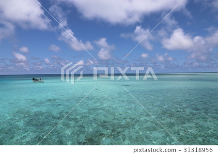 Popular resorts Okinawa remote island, clear blue sea and sky of Miyakojima 31318956