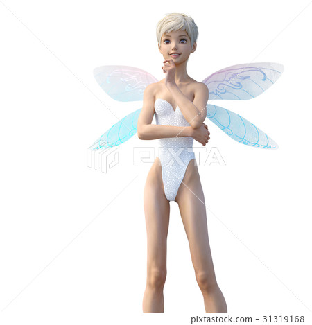 可愛的童話仙女天使perming3DCG插圖素材 31319168