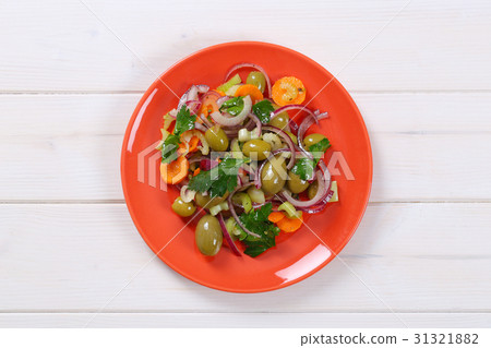 vegetable salad with pickled olives vegetable salad with pickled olives 31321882
