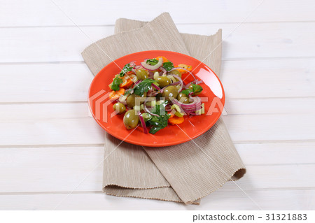 vegetable salad with pickled olives vegetable salad with pickled olives 31321883