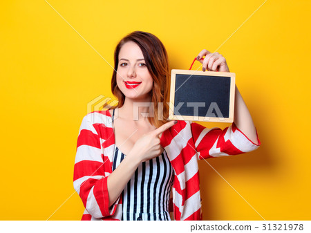 Woman with black board Woman with black board 31321978