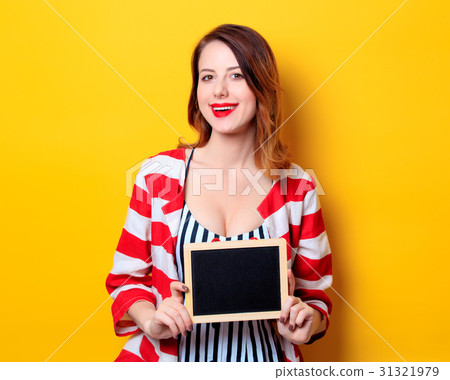 Woman with black board Woman with black board 31321979