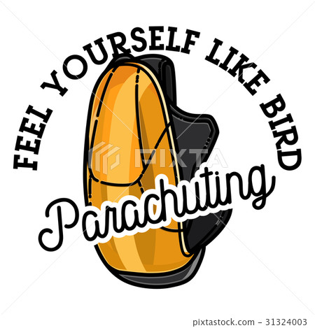 Color vintage parachuting emblem 31324003