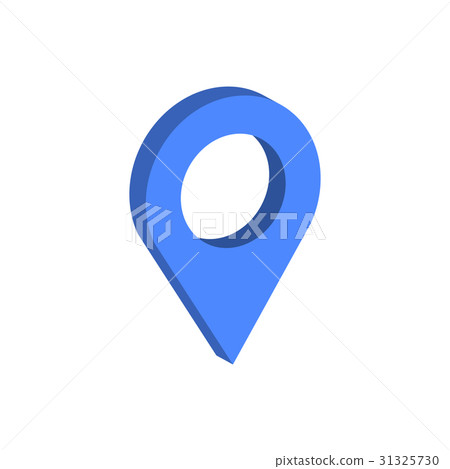 Map Pointer symbol. Flat Isometric Icon or Logo. - Stock Illustration ...