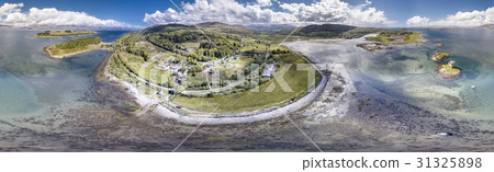 Aerial view of the historic castle Stalker and 31325898