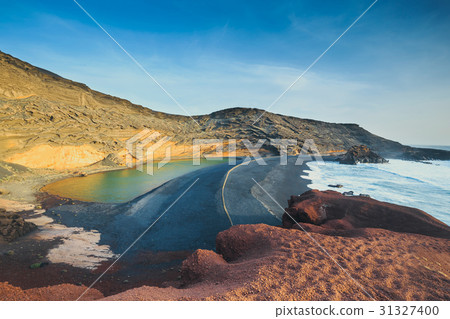 Green Lagoon at El Golfo, Lanzarote Island, Spain Green Lagoon at El Golfo, Lanzarote Island, Spain 31327400