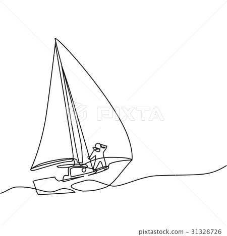 Continuous line drawing of paper boat Continuous line drawing of paper boat 31328726