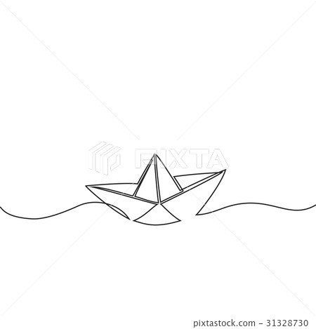 Continuous line drawing of paper boat Continuous line drawing of paper boat 31328730