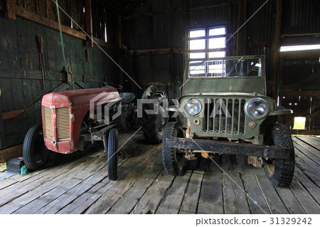 Traditional old tractor at a farm, Beagle Channel Traditional old tractor at a farm, Beagle Channel 31329242