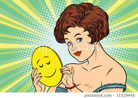 Beautiful woman with mask Emoji dream Beautiful woman with mask Emoji dream 31329448
