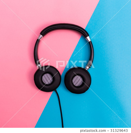 Headphones on a bright split background 31329643