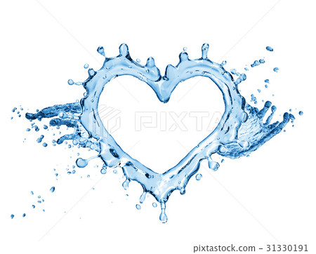 Water splash in the form of a heart. 31330191