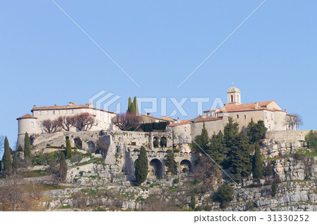 Gourdon village day view, France 31330252