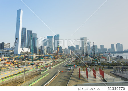 城市風光東京晴海旗幟2020東京奧運村建設工地2017年3月 31330770