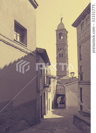 street with belltower in Tarazona. 31331775