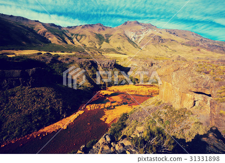 View of Agrio river near Salto del Agrio waterfall View of Agrio river near Salto del Agrio waterfall 31331898