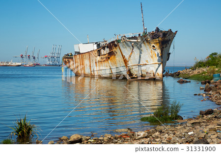 Old destroyed part of Montevideo port zone 31331900