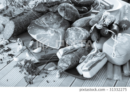 Meat products on table 31332275
