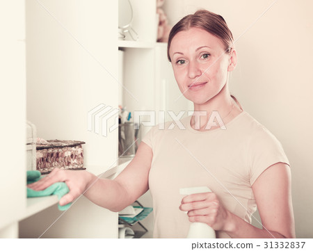 Woman cleaning furniture 31332837