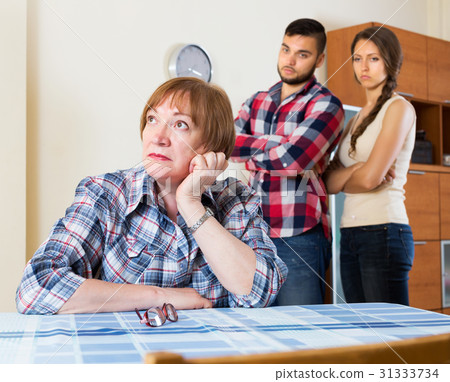 Mother having conflict with children Mother having conflict with children 31333734