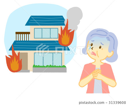 Senior citizen · Senior woman · Old man's house · Home fire, fire · fire worry · uneasiness 31339608