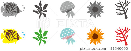 Aquarium icon color & monochrome Aquarium icon color & monochrome 31340090