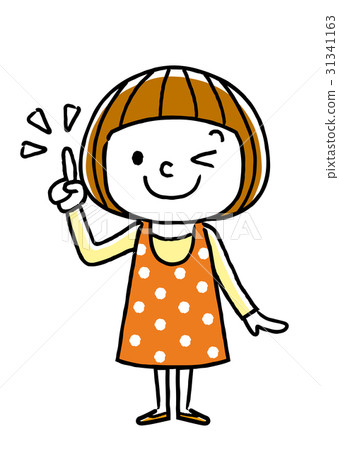 Girls: check, point, index finger 31341163
