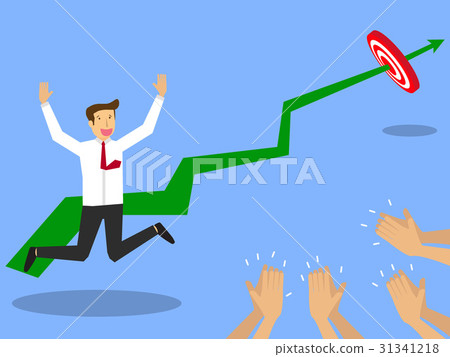 Businessmen achieve the set goals. 31341218