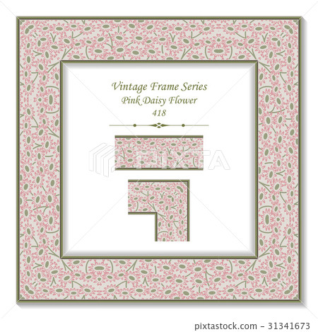Vintage 3D frame Botanic Garden Pink Daisy Flower 31341673